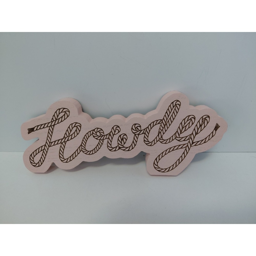 HOWDY Script Tabletop Classroom Decor Rustic Cowboy Western 9" Length NWT